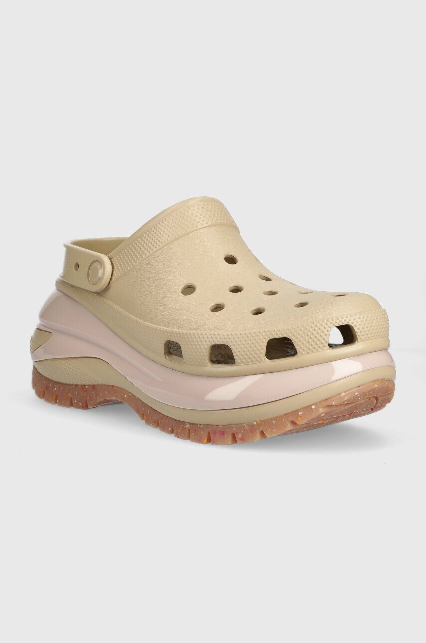 Crocs Natikači Classic Mega Crush Clog ženski roza barva 207988 - Pepit.si