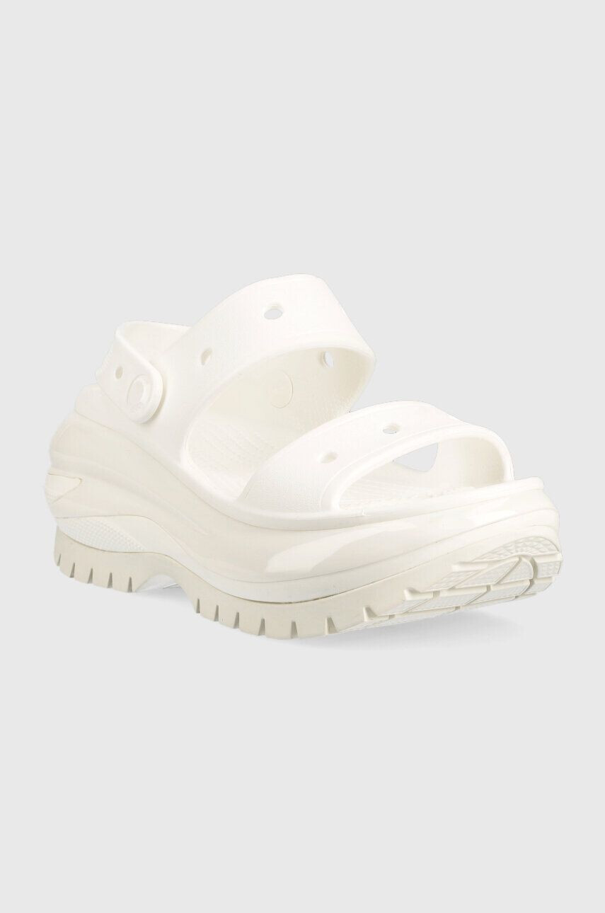 Crocs Natikači Classic Mega Crush Sandal ženski bela barva 207989 - Pepit.si