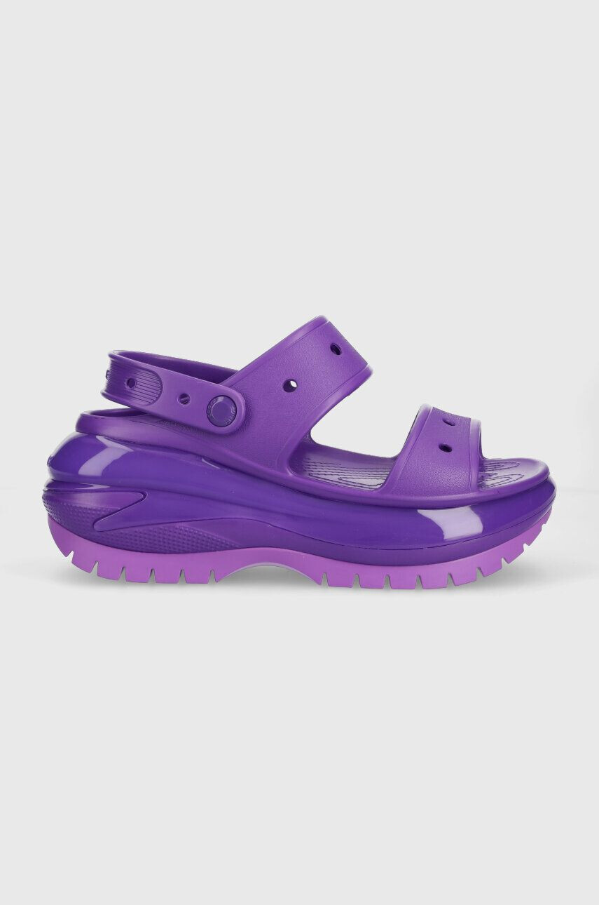 Crocs Natikači Classic Mega Crush Sandal ženski vijolična barva 207989 - Pepit.si