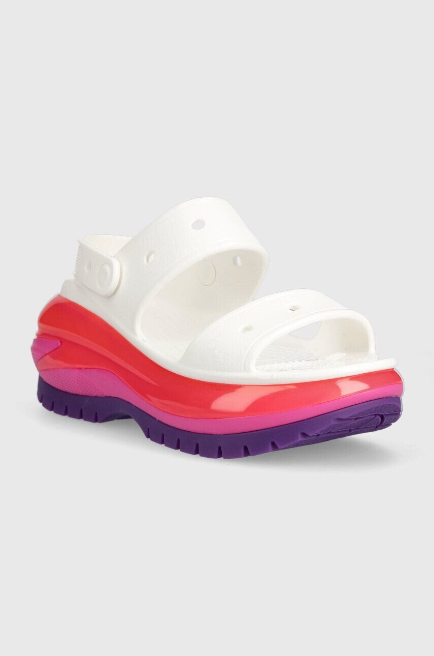 Crocs Natikači Classic Mega Crush Sandal ženski bela barva 207989 - Pepit.si