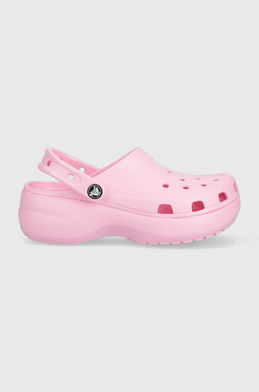 Crocs Natikači CLASSIC PLATFORM CLOG WOMEN ženski roza barva 206750 - Pepit.si