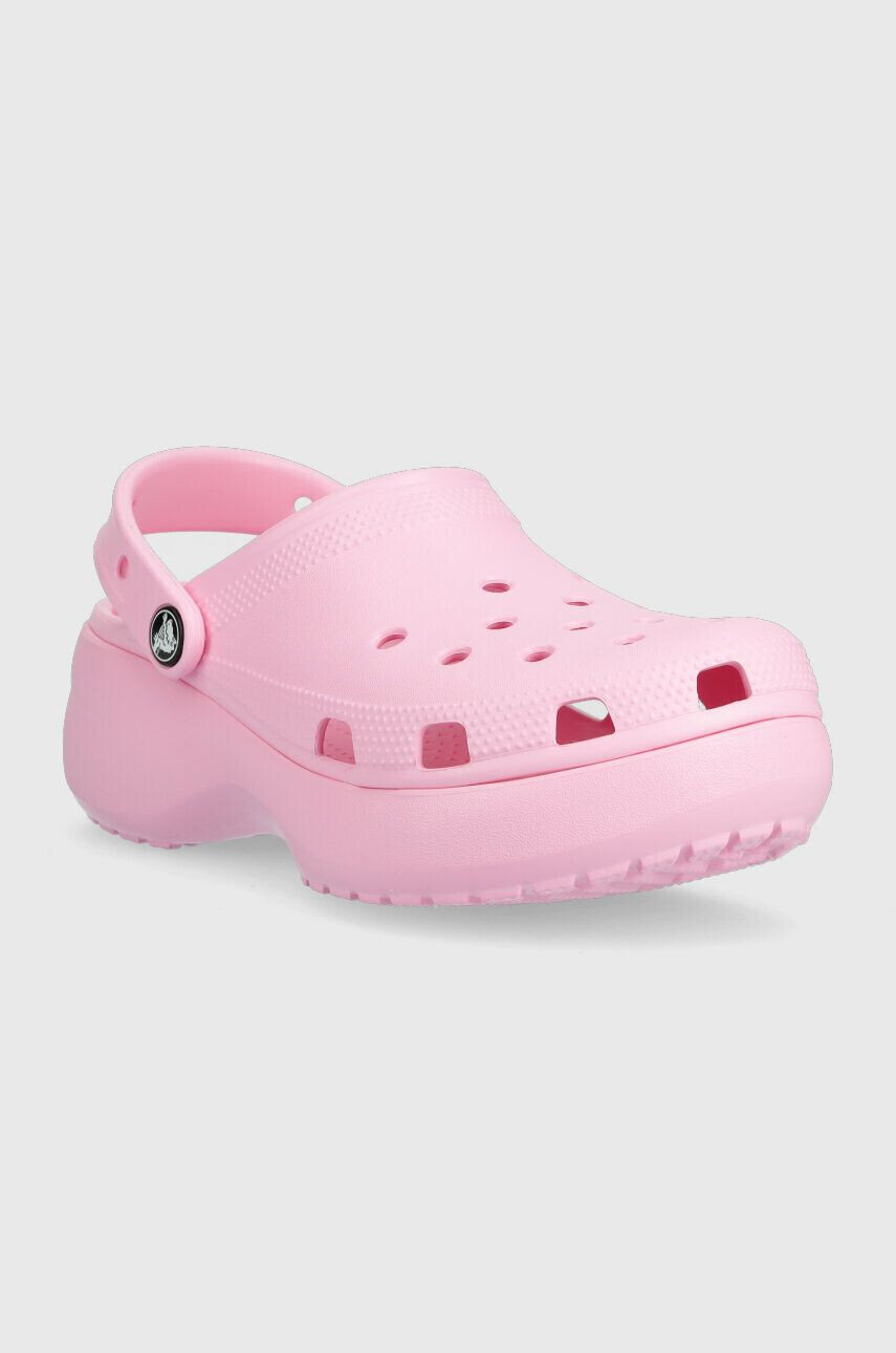 Crocs Natikači CLASSIC PLATFORM CLOG WOMEN ženski roza barva 206750 - Pepit.si