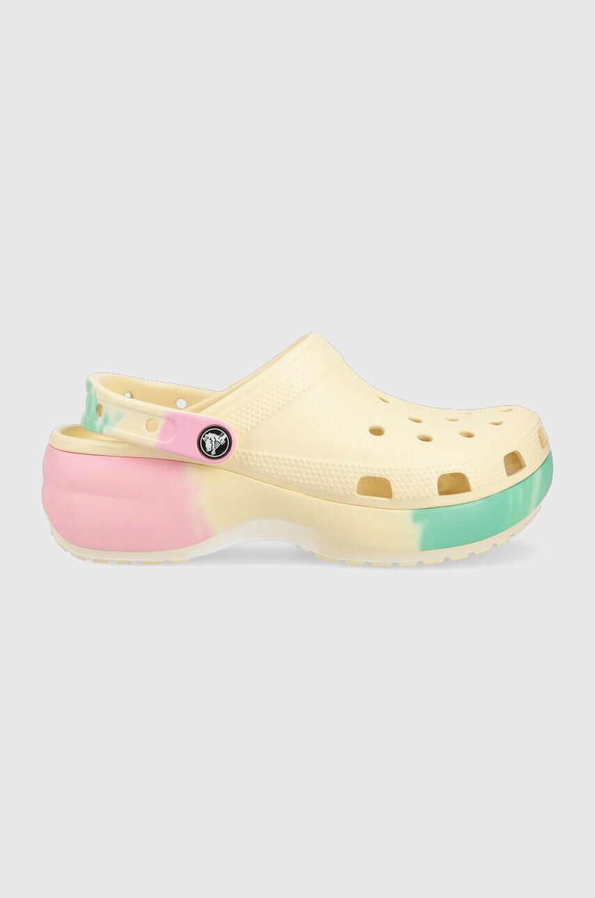 Crocs Natikači Classic Platform Ombre Clog ženski bež barva 208278 - Pepit.si