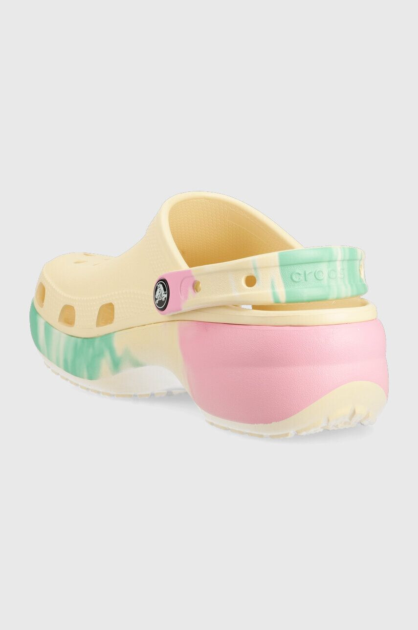 Crocs Natikači Classic Platform Ombre Clog ženski bež barva 208278 - Pepit.si