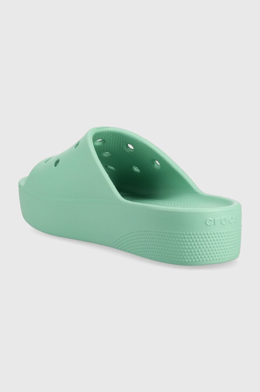 Crocs Natikači Classic Platform Slide ženski turkizna barva 208180 - Pepit.si