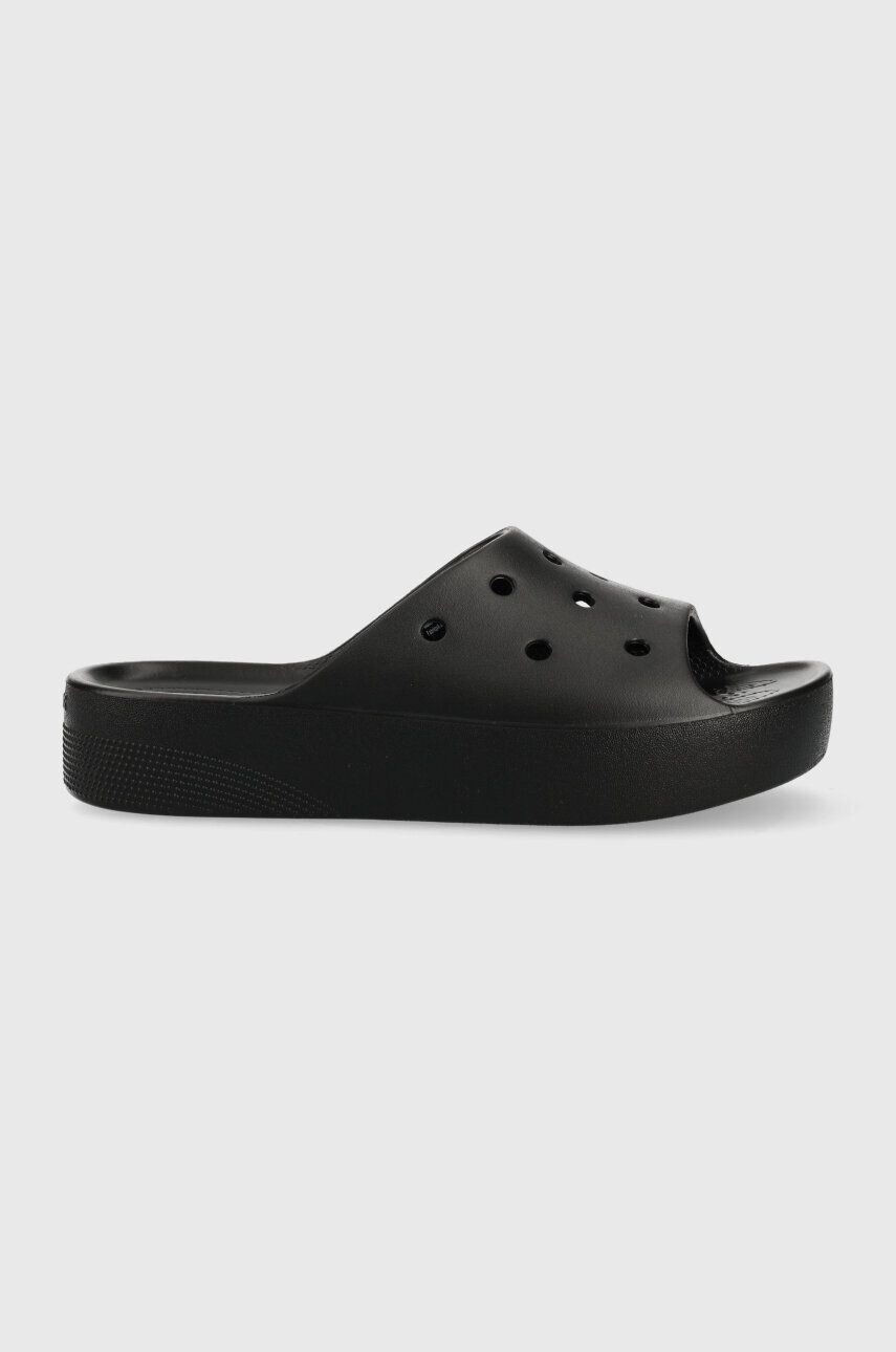 Crocs Natikači Classic Platform Slide ženski črna barva 208180 - Pepit.si