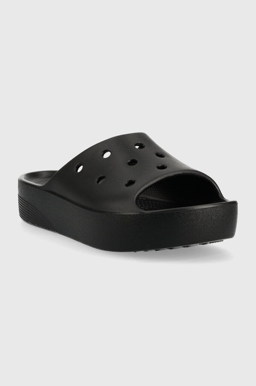 Crocs Natikači Classic Platform Slide ženski črna barva 208180 - Pepit.si