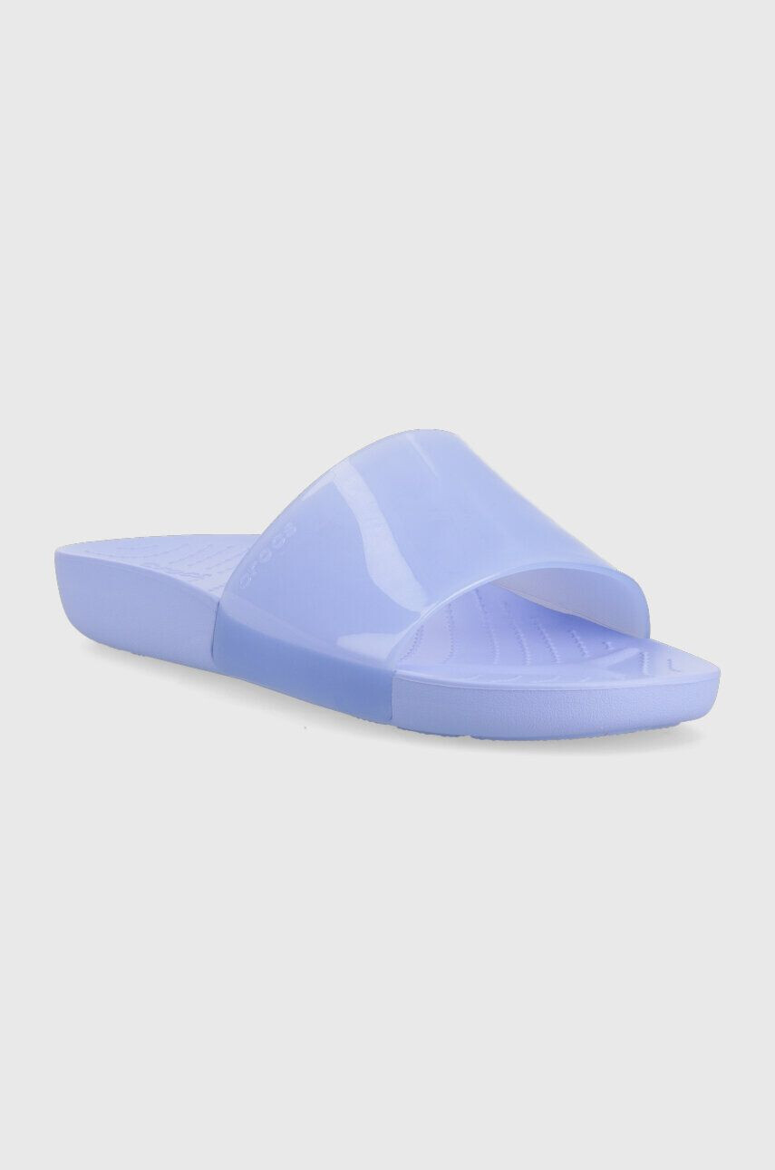 Crocs Natikači Splash Glossy Slide ženski vijolična barva 208538 - Pepit.si