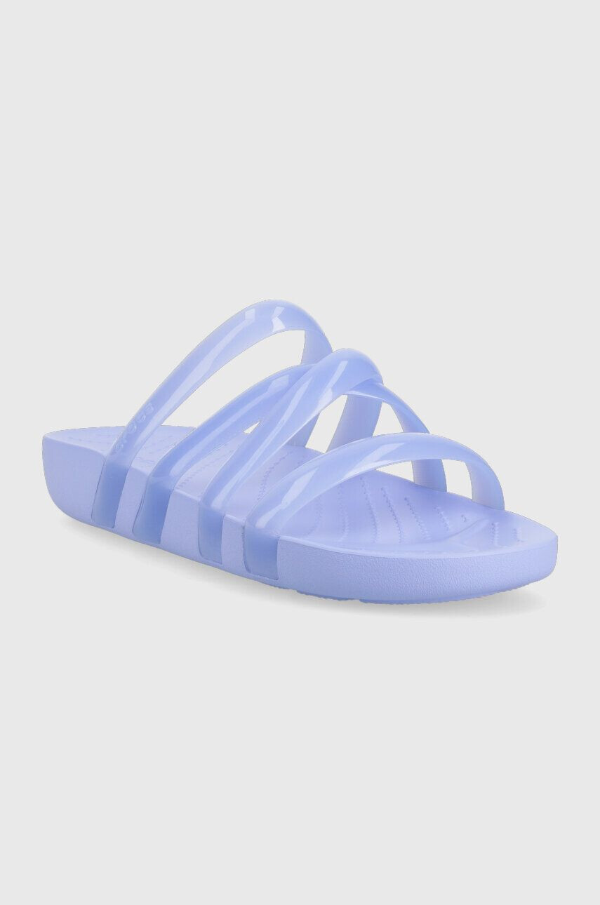 Crocs Natikači Splash Glossy Strappy Sandal ženski vijolična barva 208537 - Pepit.si