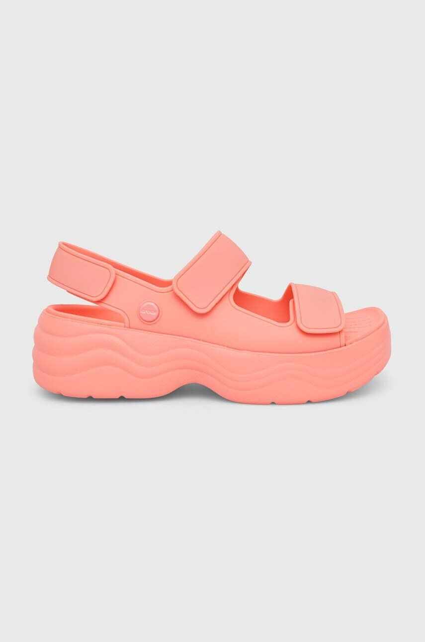 Crocs Sandali Skyline Slide ženski oranžna barva 208183 - Pepit.si