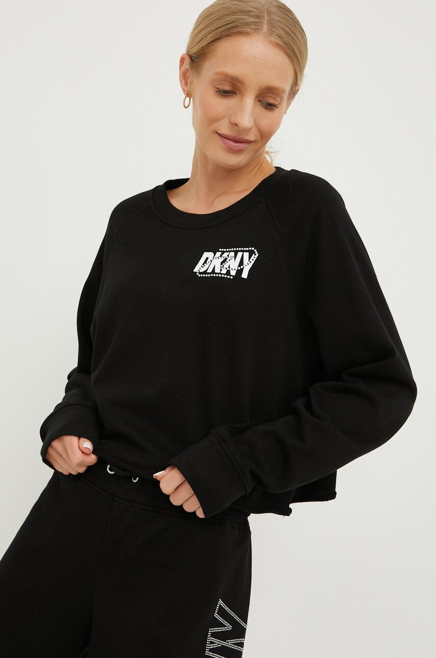 DKNY Bluza ženska črna barva - Pepit.si