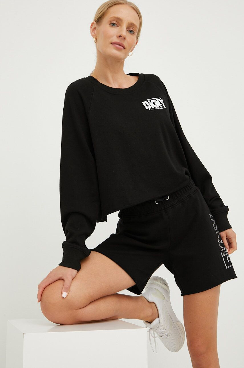 DKNY Bluza ženska črna barva - Pepit.si