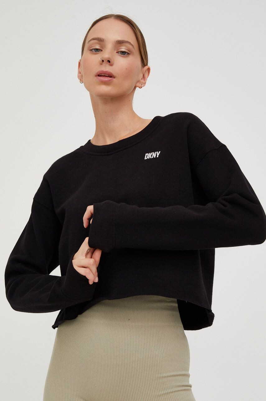 DKNY Bluza ženska črna barva - Pepit.si