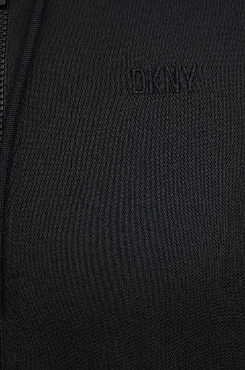 DKNY Bluza ženska črna barva s kapuco - Pepit.si