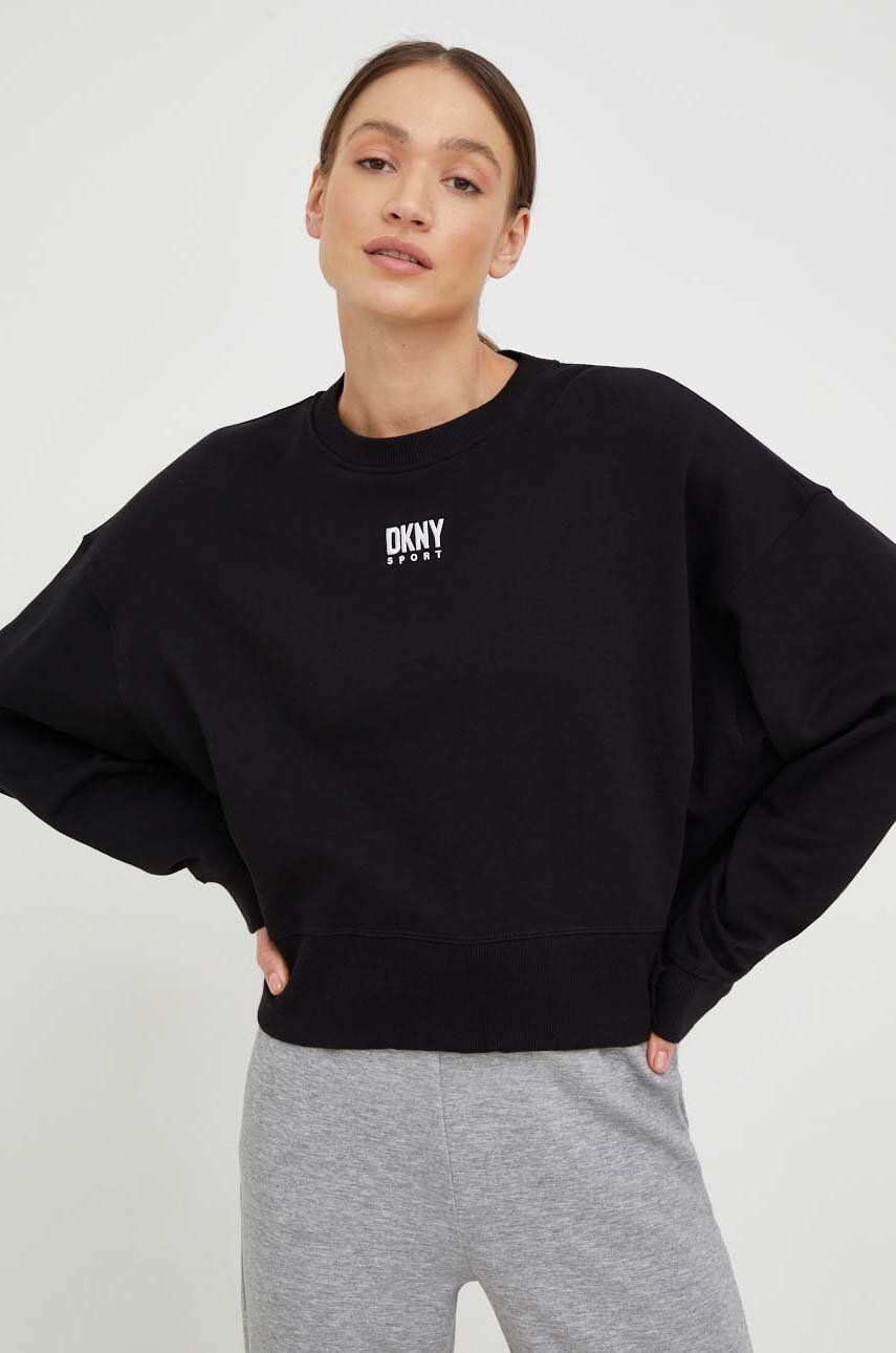 DKNY Bluza ženska črna barva - Pepit.si