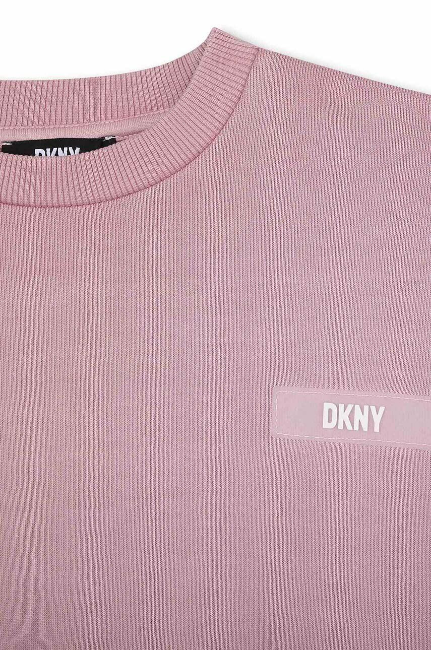 DKNY Otroški bombažen pulover vijolična barva - Pepit.si