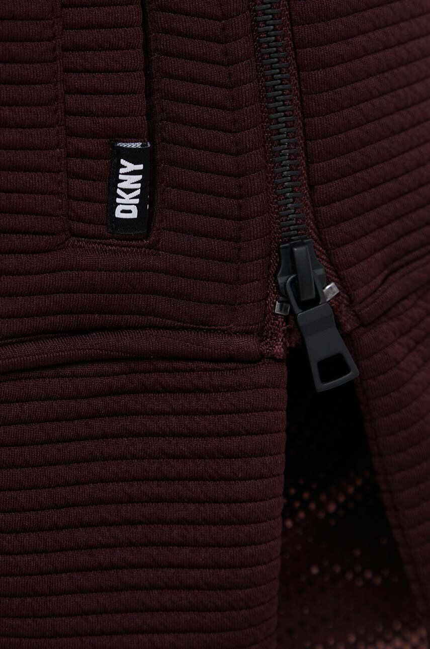 DKNY Pulover ženska bordo barva s kapuco - Pepit.si