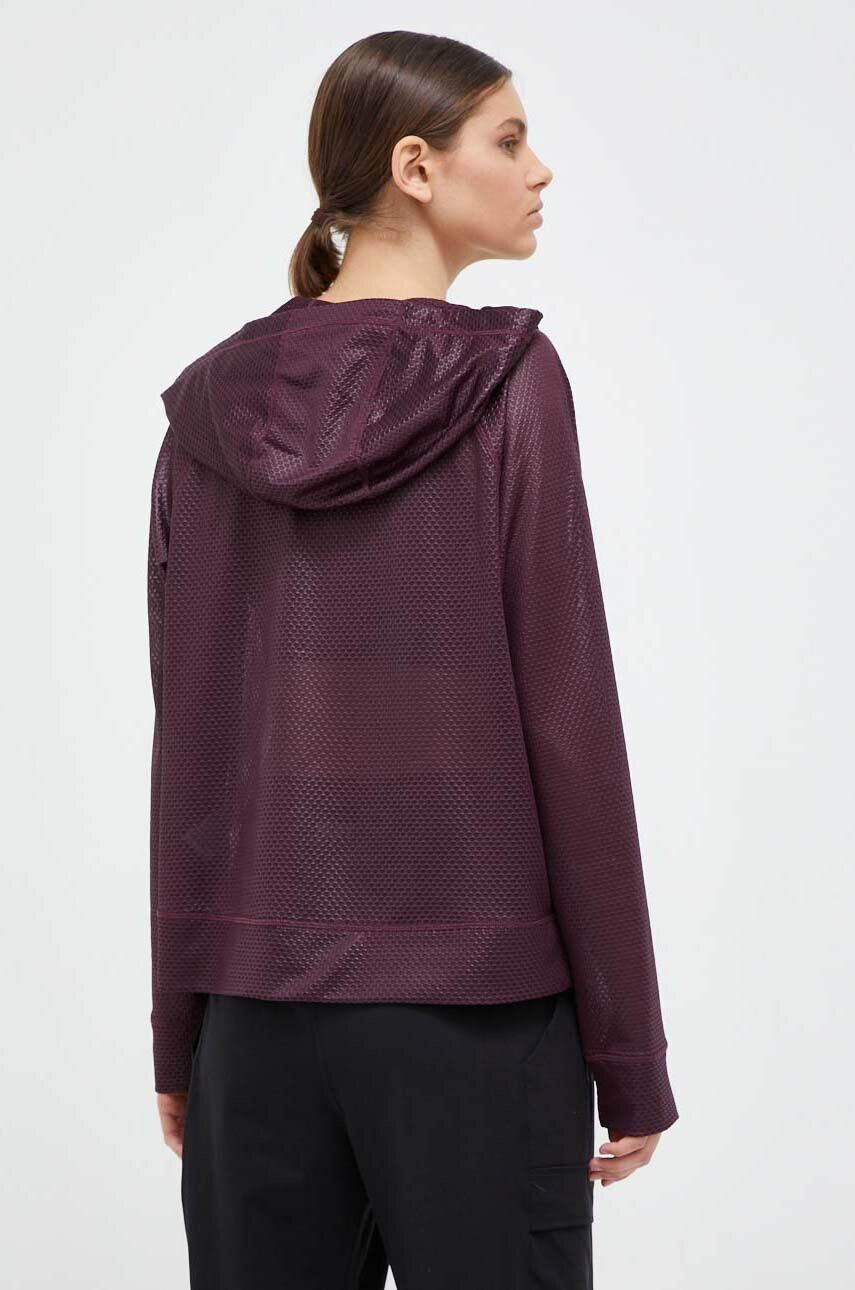 DKNY Pulover ženska bordo barva s kapuco - Pepit.si