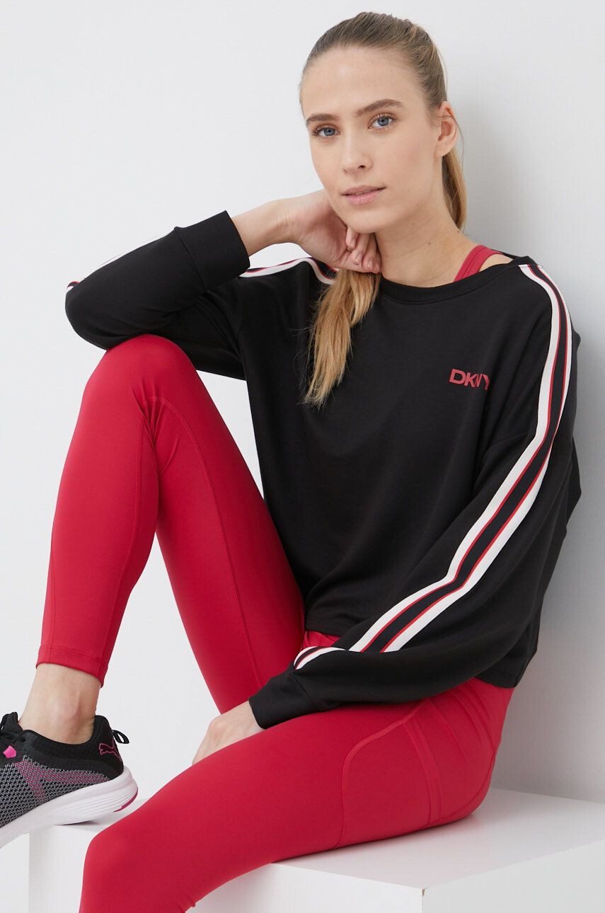 DKNY pulover YI2222534 ženski črna barva - Pepit.si