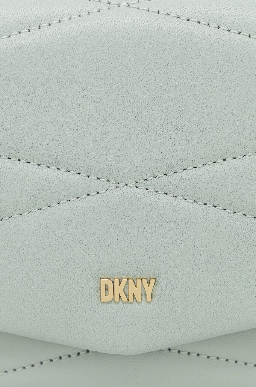 DKNY Usnjena torbica turkizna barva - Pepit.si