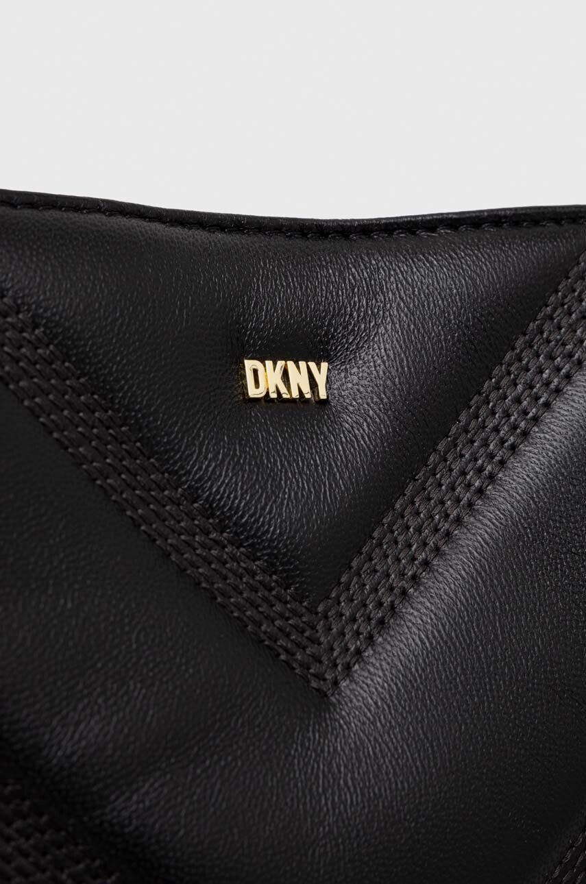 DKNY Usnjena torbica črna barva - Pepit.si