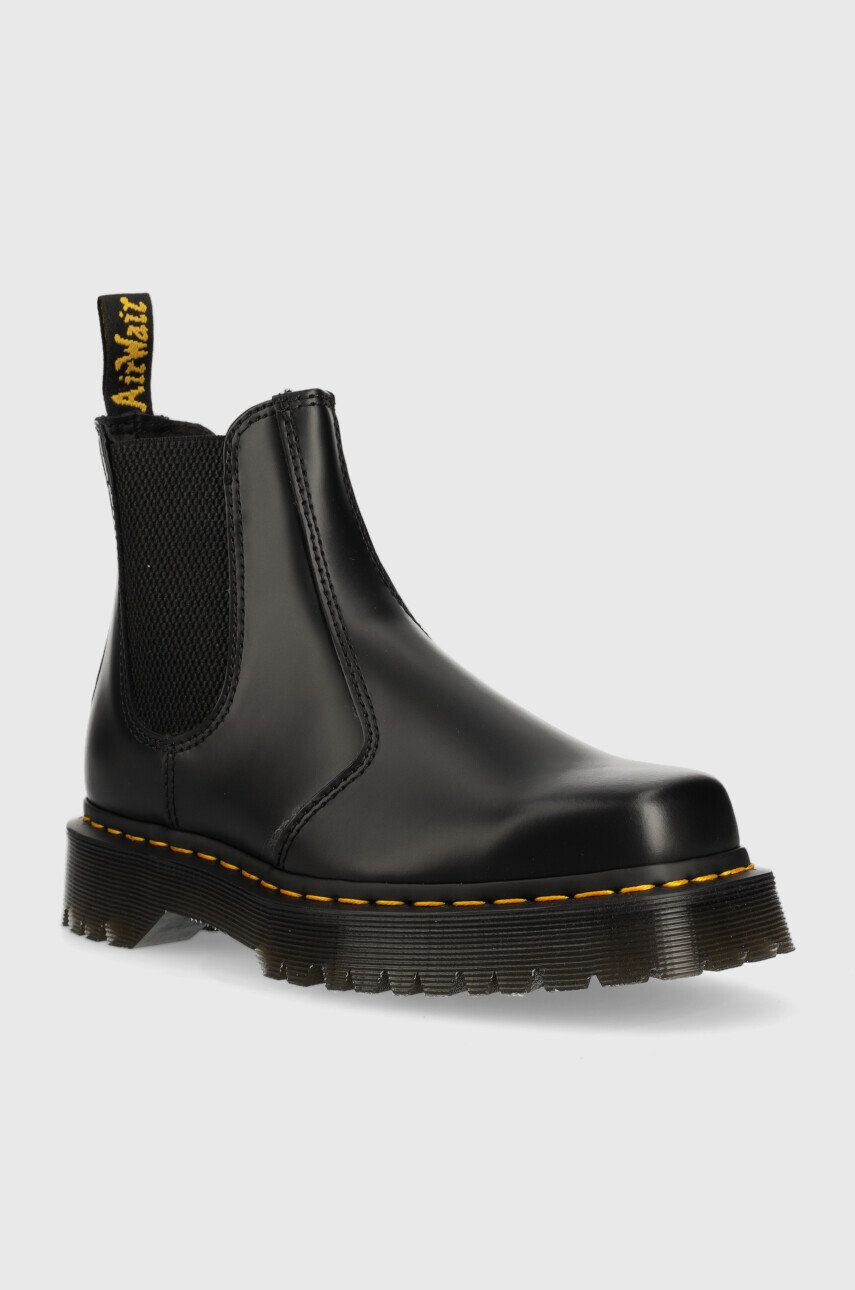 Dr. Martens Usnjeni chelsea 2976 Bex Squared ženski črna barva - Pepit.si