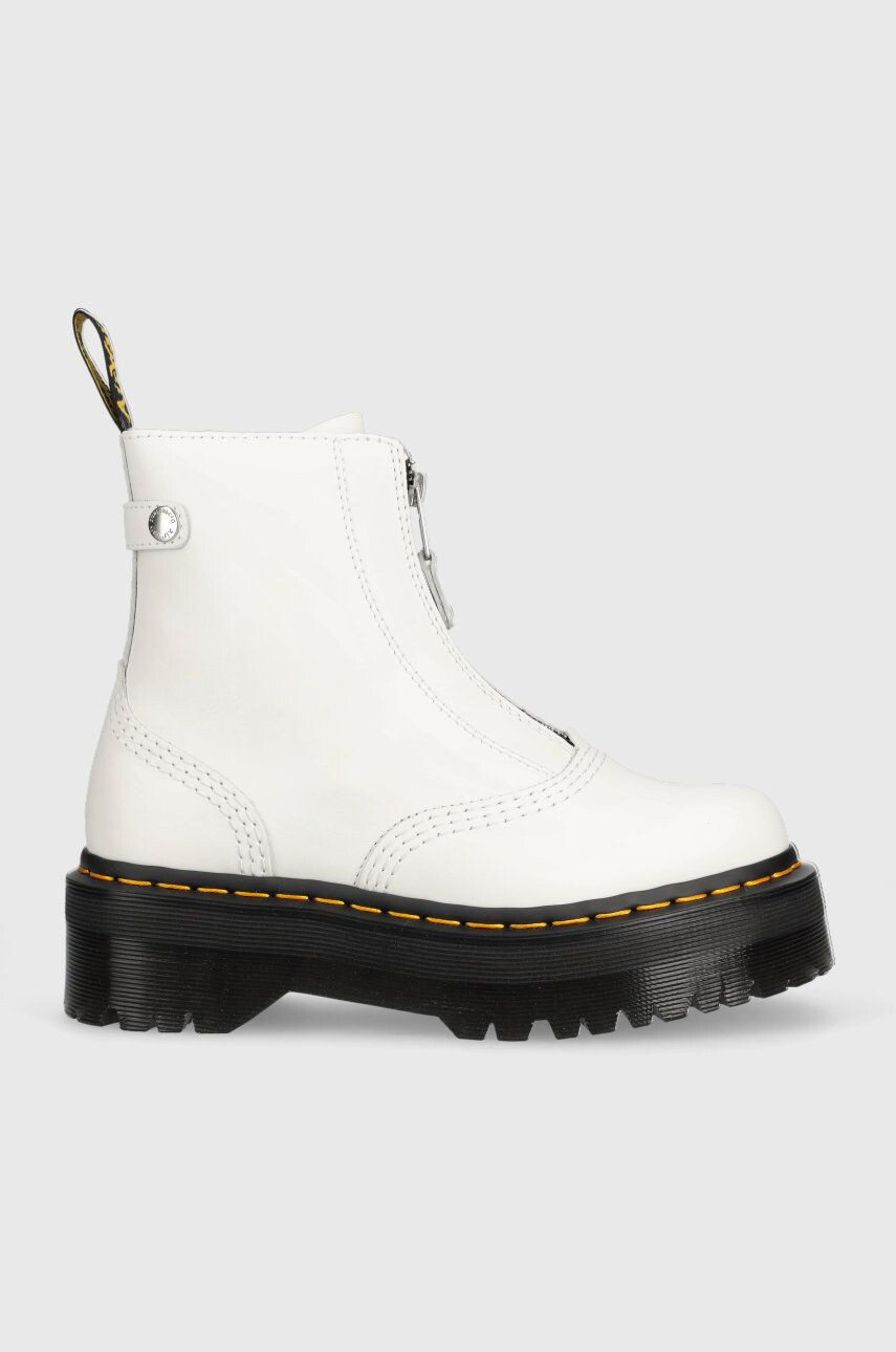 Dr. Martens Usnjeni gležnarji Jetta ženski bela barva - Pepit.si