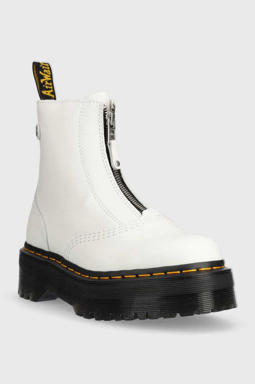 Dr. Martens Usnjeni gležnarji Jetta ženski bela barva - Pepit.si