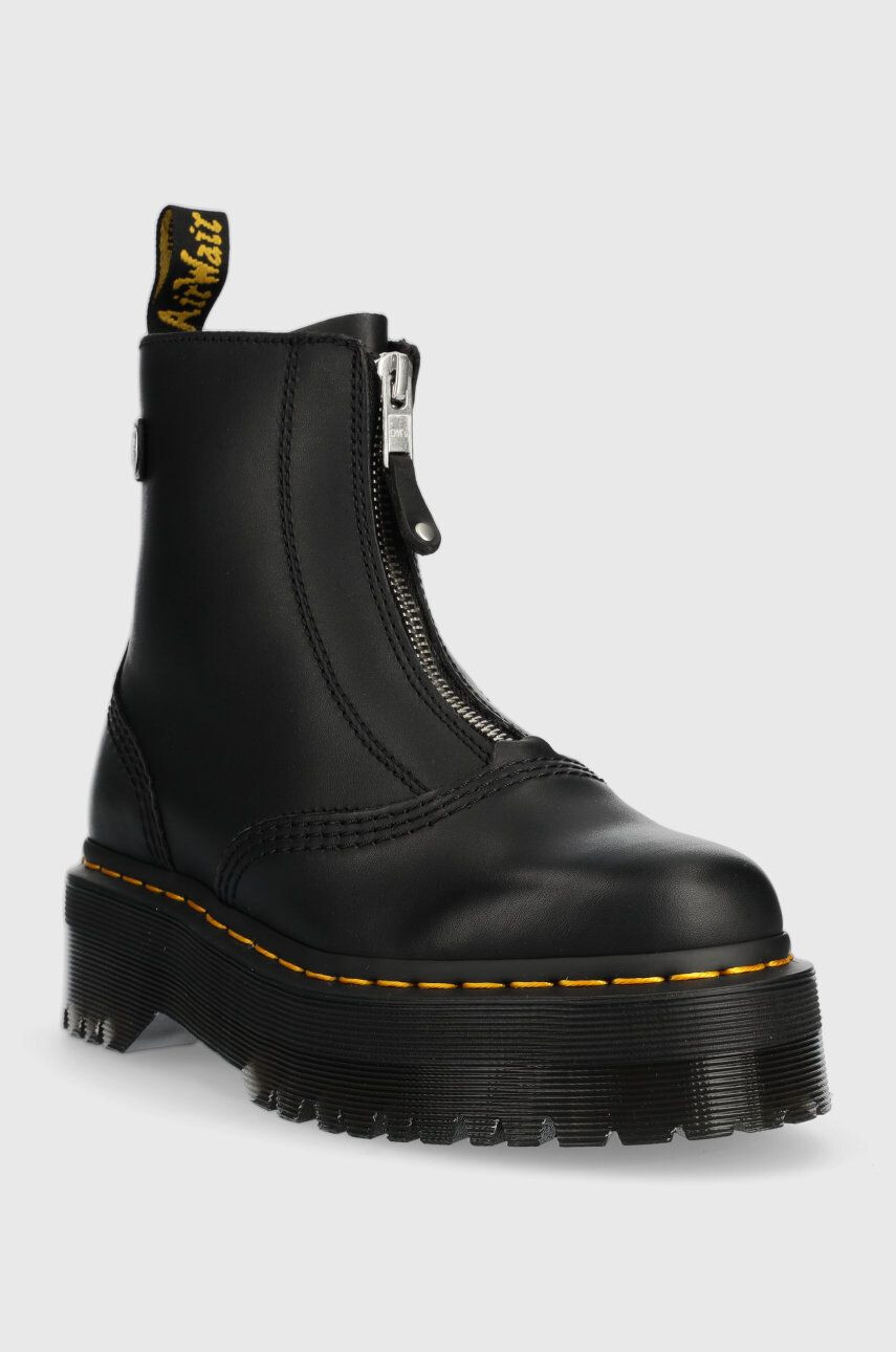 Dr. Martens Usnjeni gležnarji Jetta ženski črna barva - Pepit.si