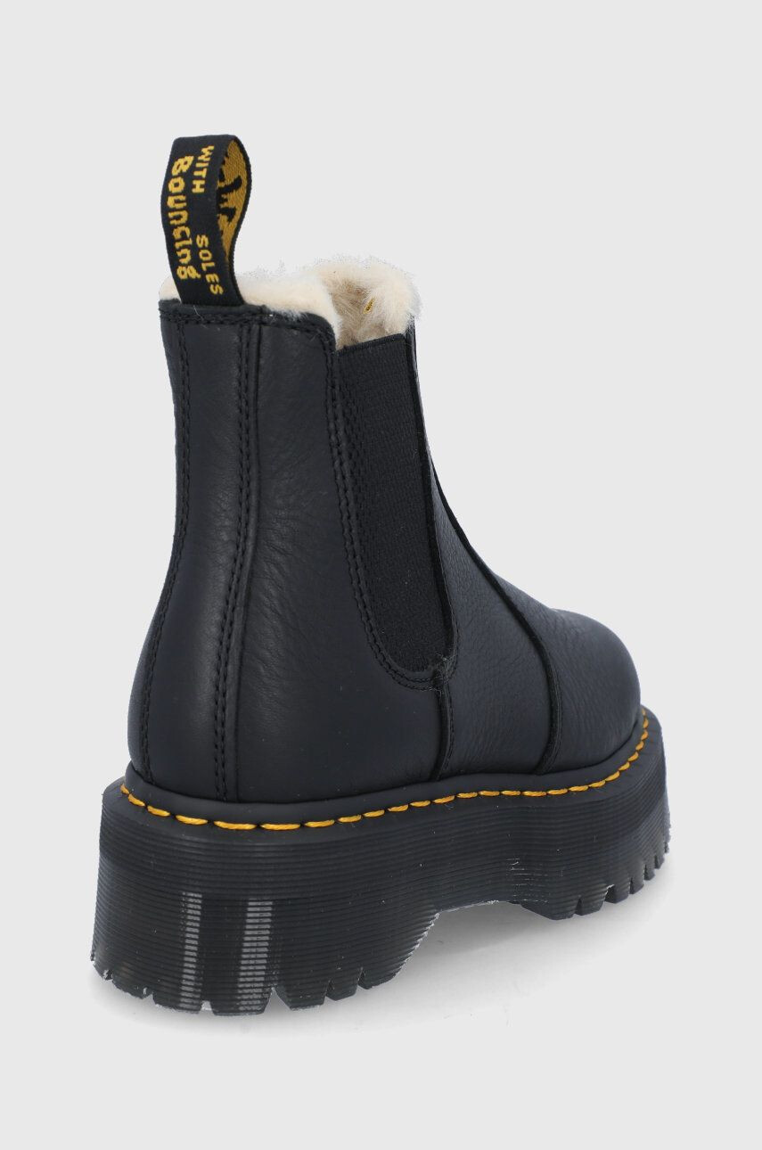 Dr. Martens Usnjeni chelsea 2976 Quad Fl ženski črna barva - Pepit.si