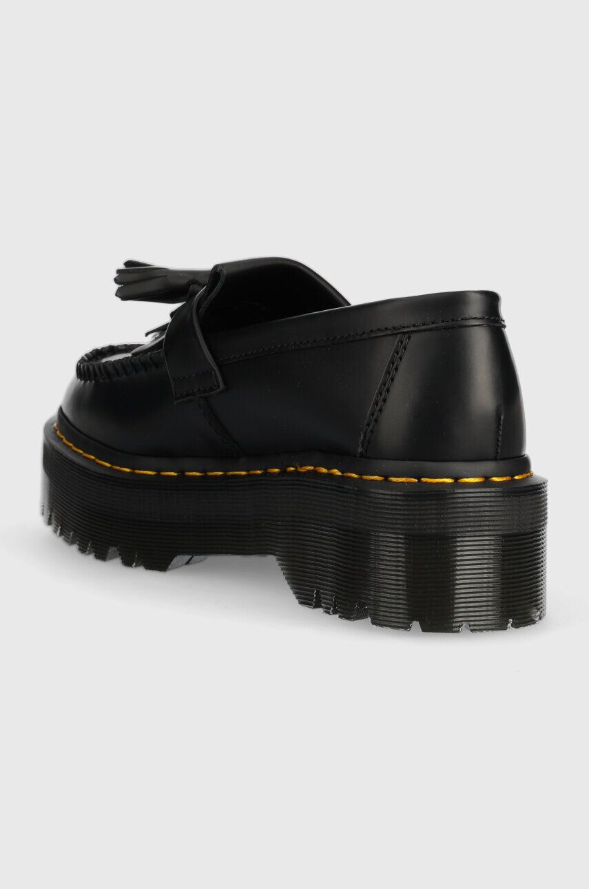 Dr. Martens Usnjeni mokasini Adrian Quad ženski črna barva DM27989001 - Pepit.si