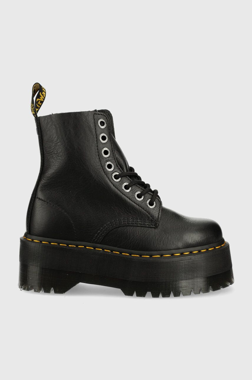 Dr. Martens Usnjeni nizki škornji ženski črna barva - Pepit.si