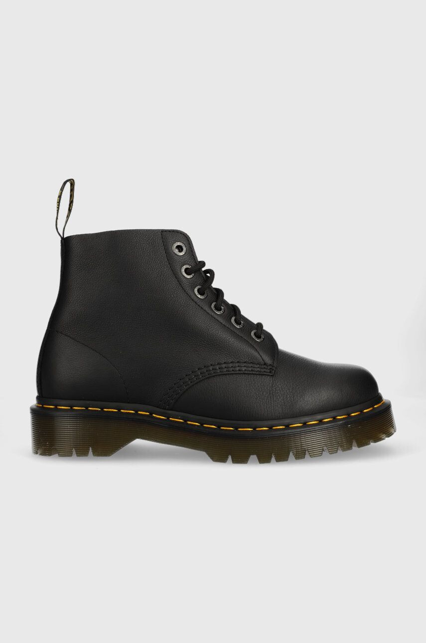 Dr. Martens Usnjeni nizki škornji 101 Ub Bex ženski črna barva - Pepit.si