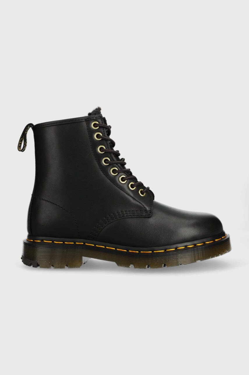 Dr. Martens Usnjeni nizki škornji 1460 ženski črna barva - Pepit.si