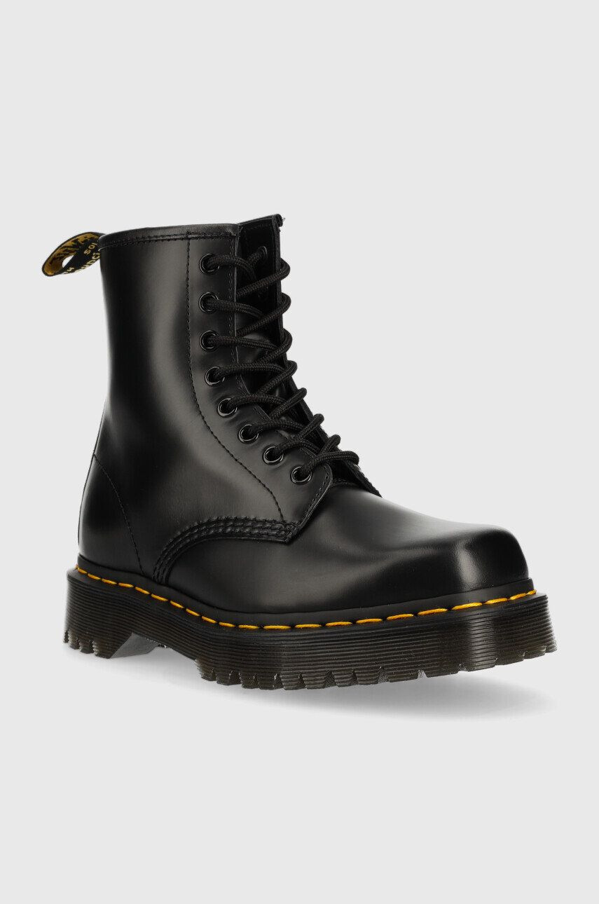 Dr. Martens Usnjeni nizki škornji 1460 Bex Squared ženski črna barva - Pepit.si