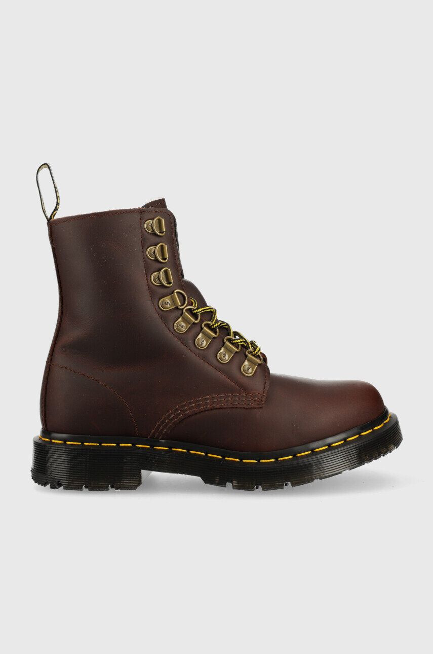 Dr. Martens Usnjeni nizki škornji 1460 Pascal ženski rjava barva - Pepit.si