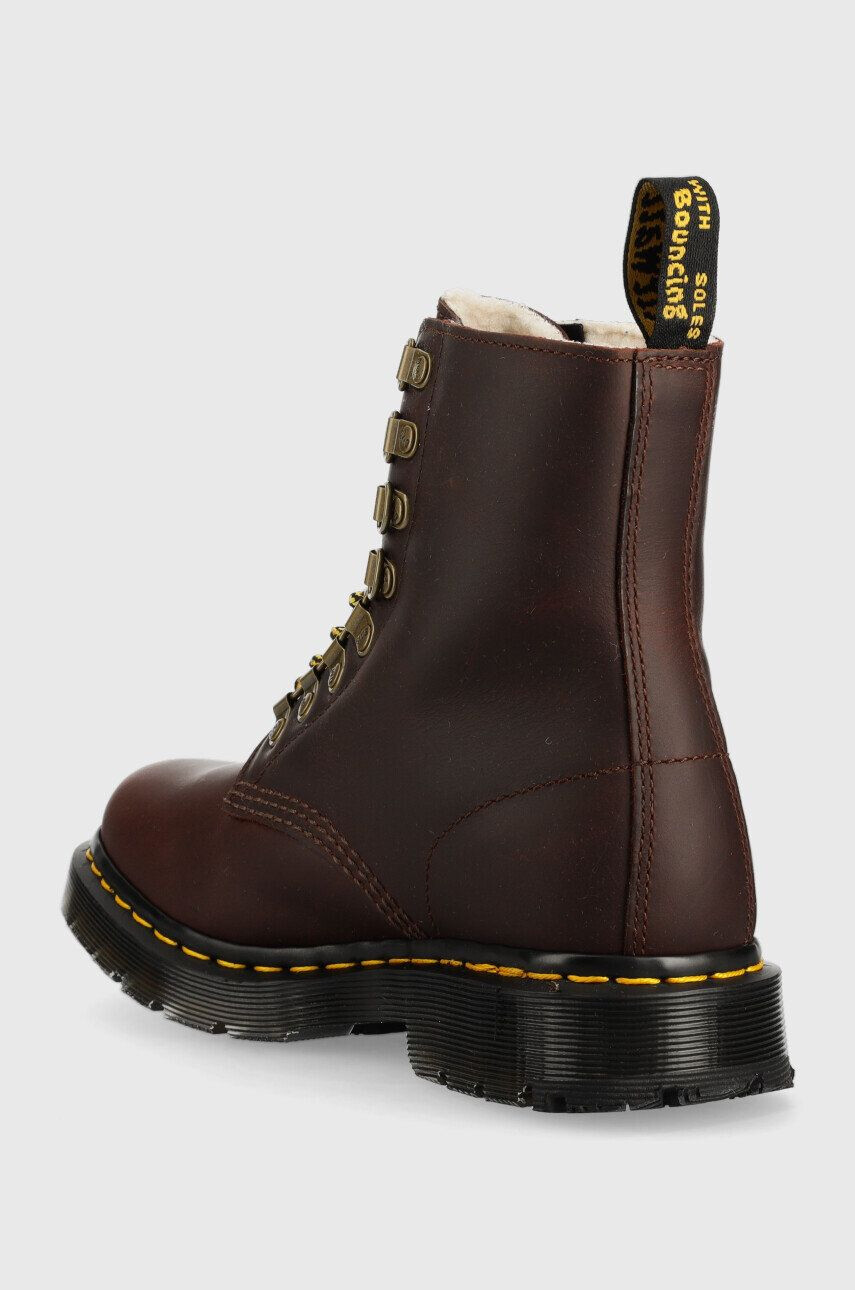 Dr. Martens Usnjeni nizki škornji 1460 Pascal ženski rjava barva - Pepit.si