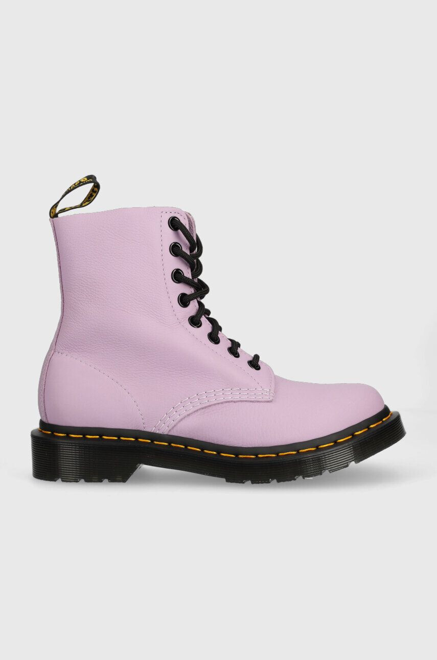 Dr. Martens Usnjeni nizki škornji 1460 Pascal ženski vijolična barva DM30689308 - Pepit.si