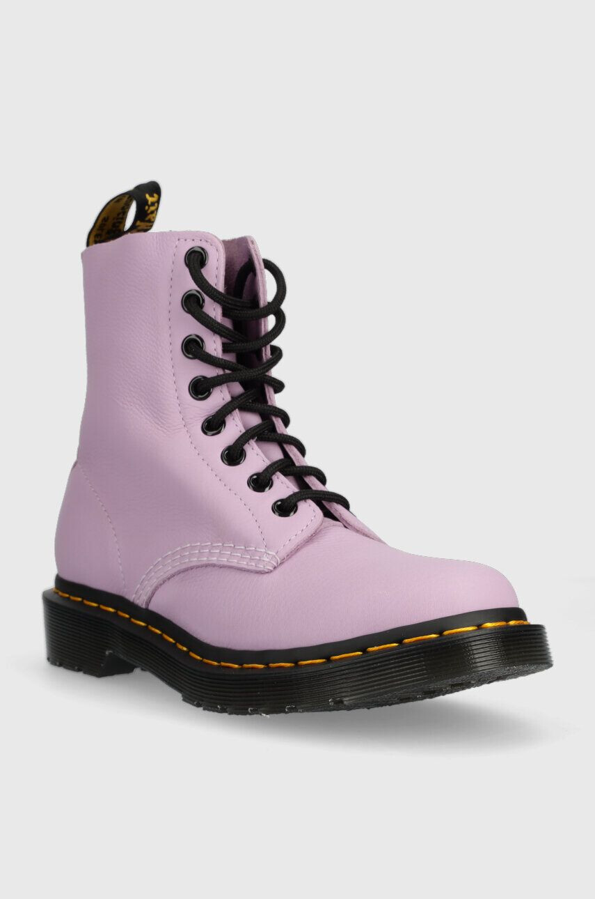 Dr. Martens Usnjeni nizki škornji 1460 Pascal ženski vijolična barva DM30689308 - Pepit.si