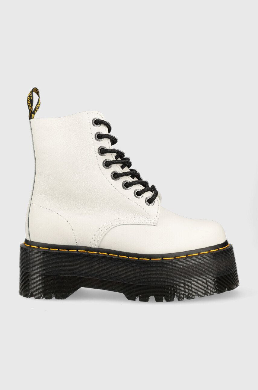 Dr. Martens Usnjeni nizki škornji 1460 Pascal Max ženski bela barva - Pepit.si