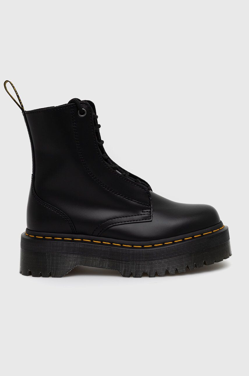 Dr. Martens Usnjeni nizki škornji ženski črna barva - Pepit.si