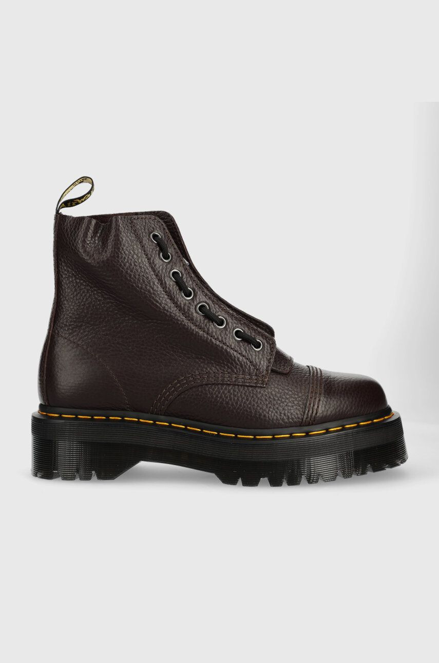 Dr. Martens Usnjeni nizki škornji Sinclair ženski bordo barva - Pepit.si