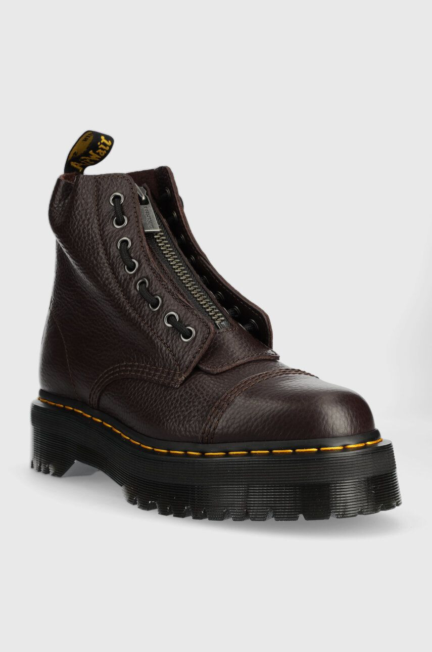 Dr. Martens Usnjeni nizki škornji Sinclair ženski bordo barva - Pepit.si