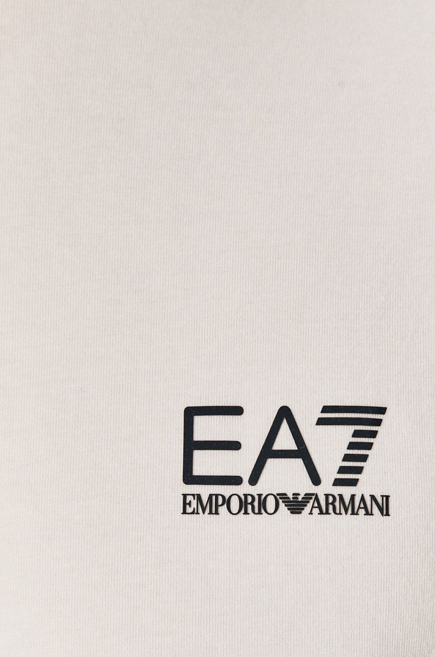 EA7 Emporio Armani Majica z dolgimi rokavi moški bela barva - Pepit.si