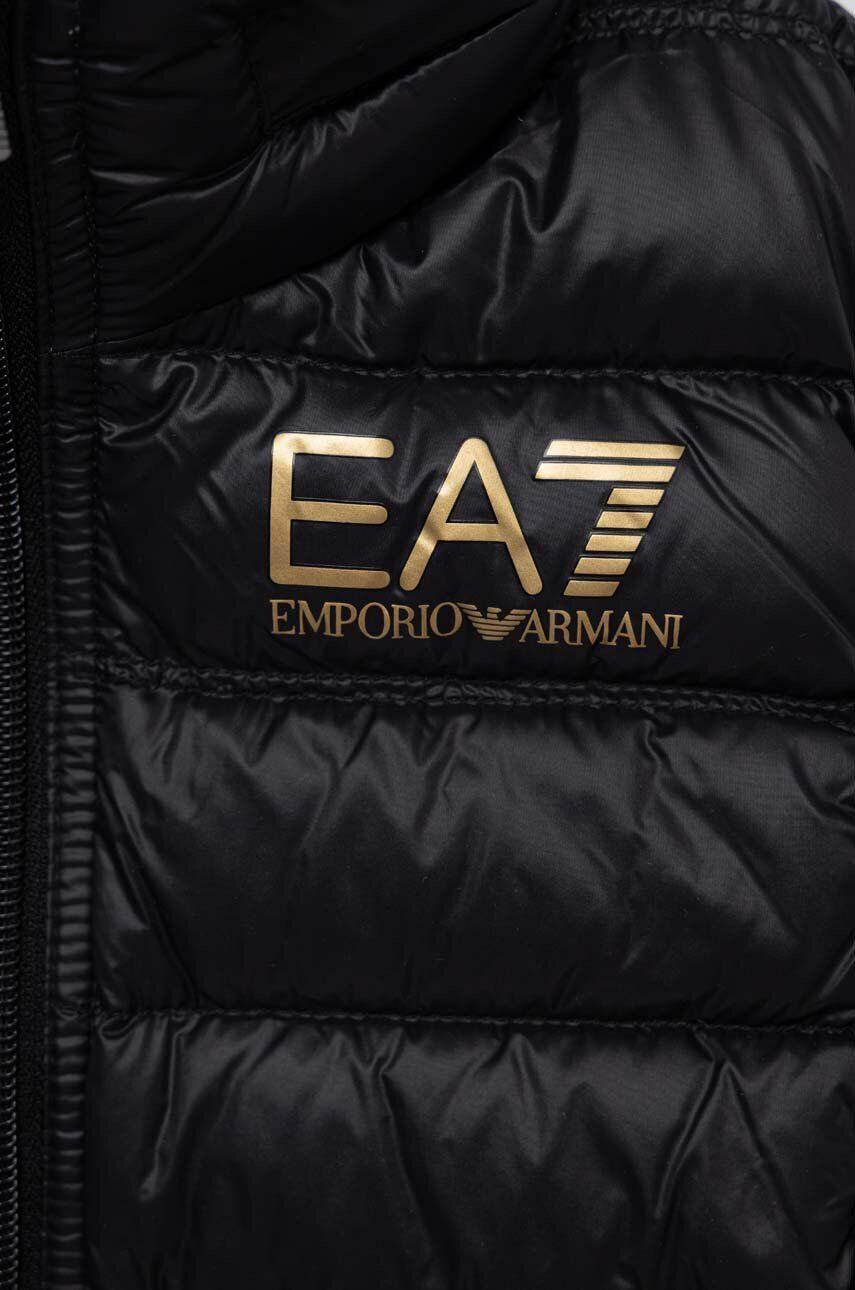 EA7 Emporio Armani Otroški puhasti brezrokavnik črna barva - Pepit.si