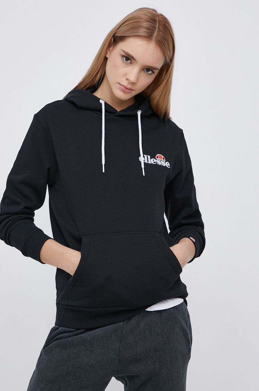 Ellesse Pulover ženska črna barva s kapuco - Pepit.si