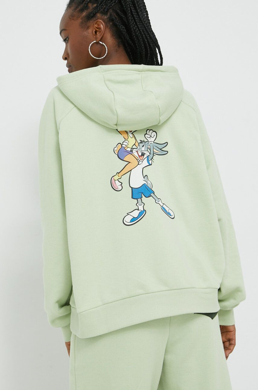 Ellesse Pulover X Looney Tunes ženski zelena barva - Pepit.si