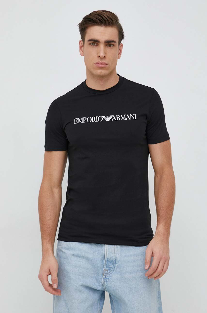 Emporio Armani Bombažna kratka majica - Pepit.si