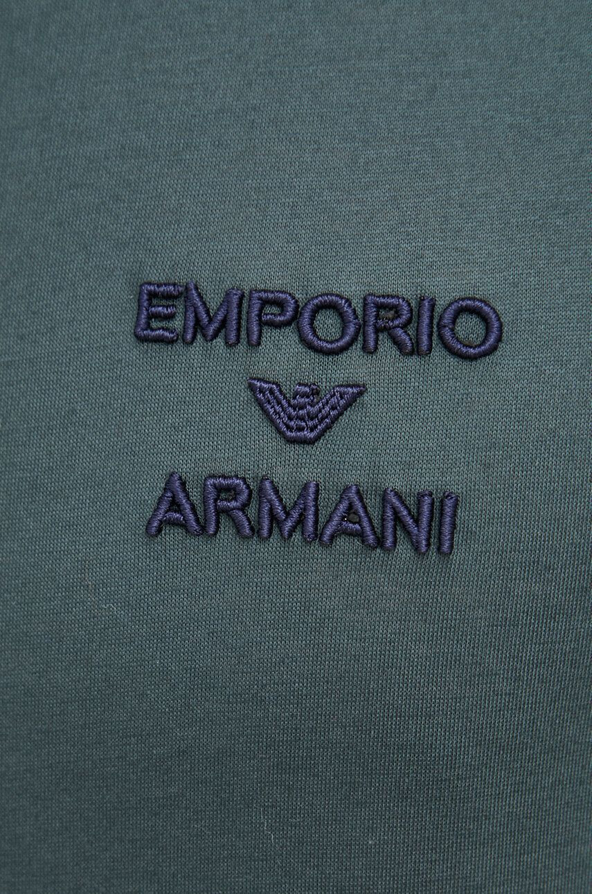 Emporio Armani Bombažna kratka majica mornarsko modra barva - Pepit.si