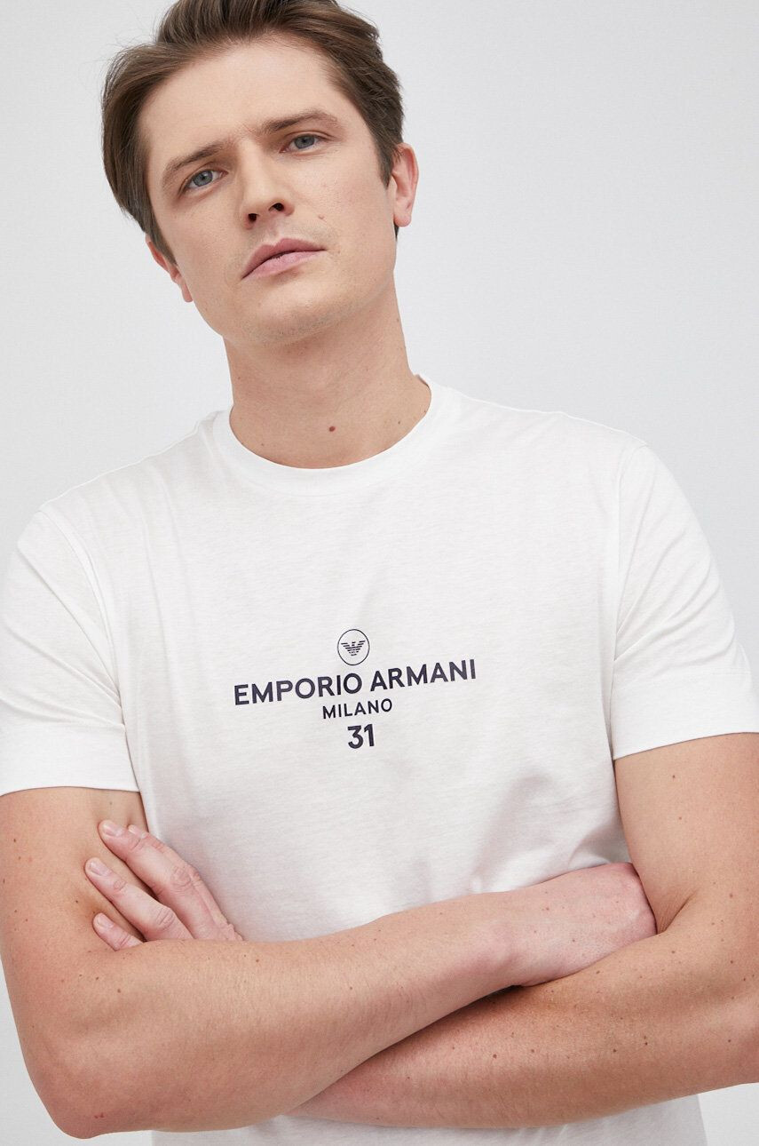 Emporio Armani Bombažna kratka majica - Pepit.si